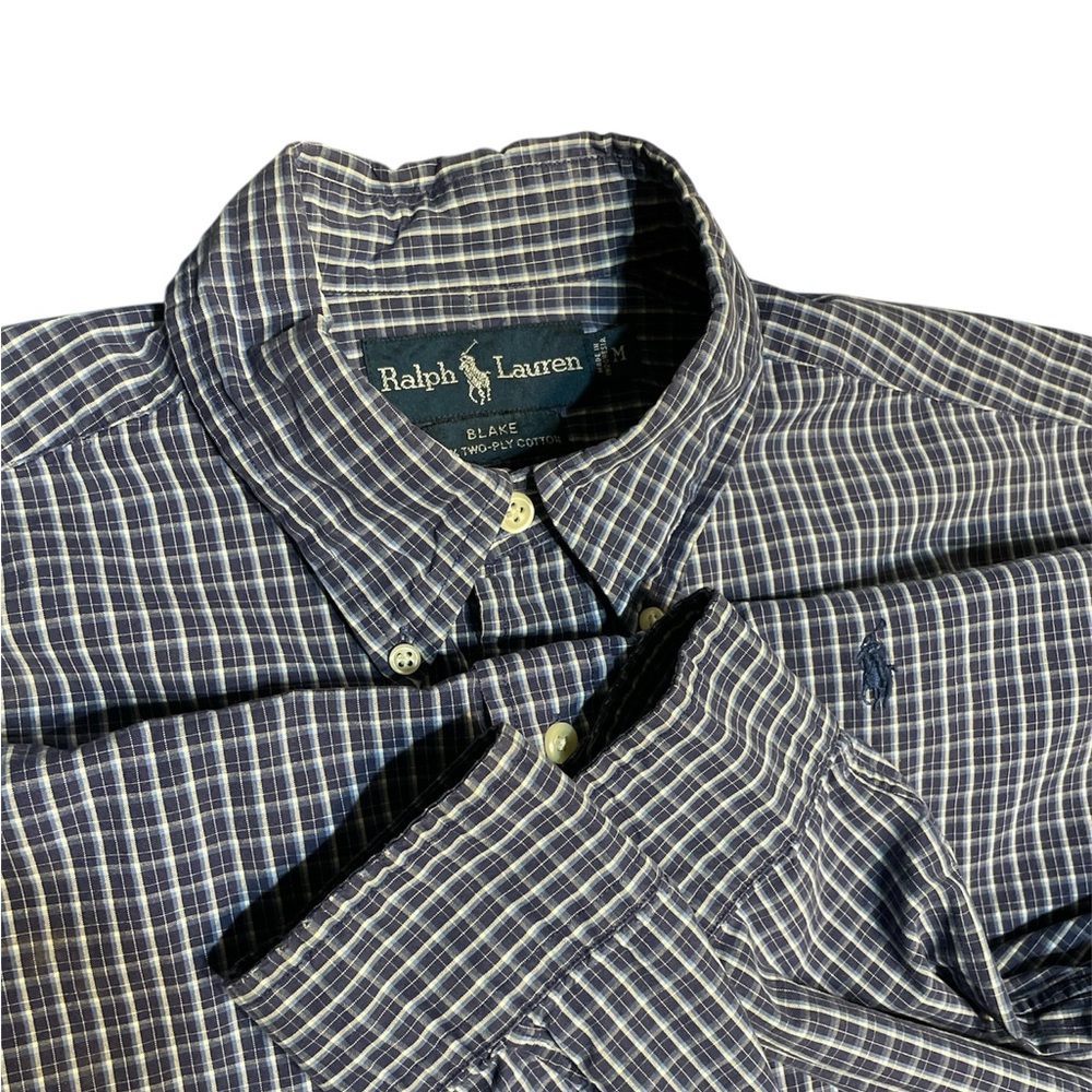 Men's Ralph Lauren Blake Two-Ply Cotton Button Down Shirt Polo Pony Size Medium